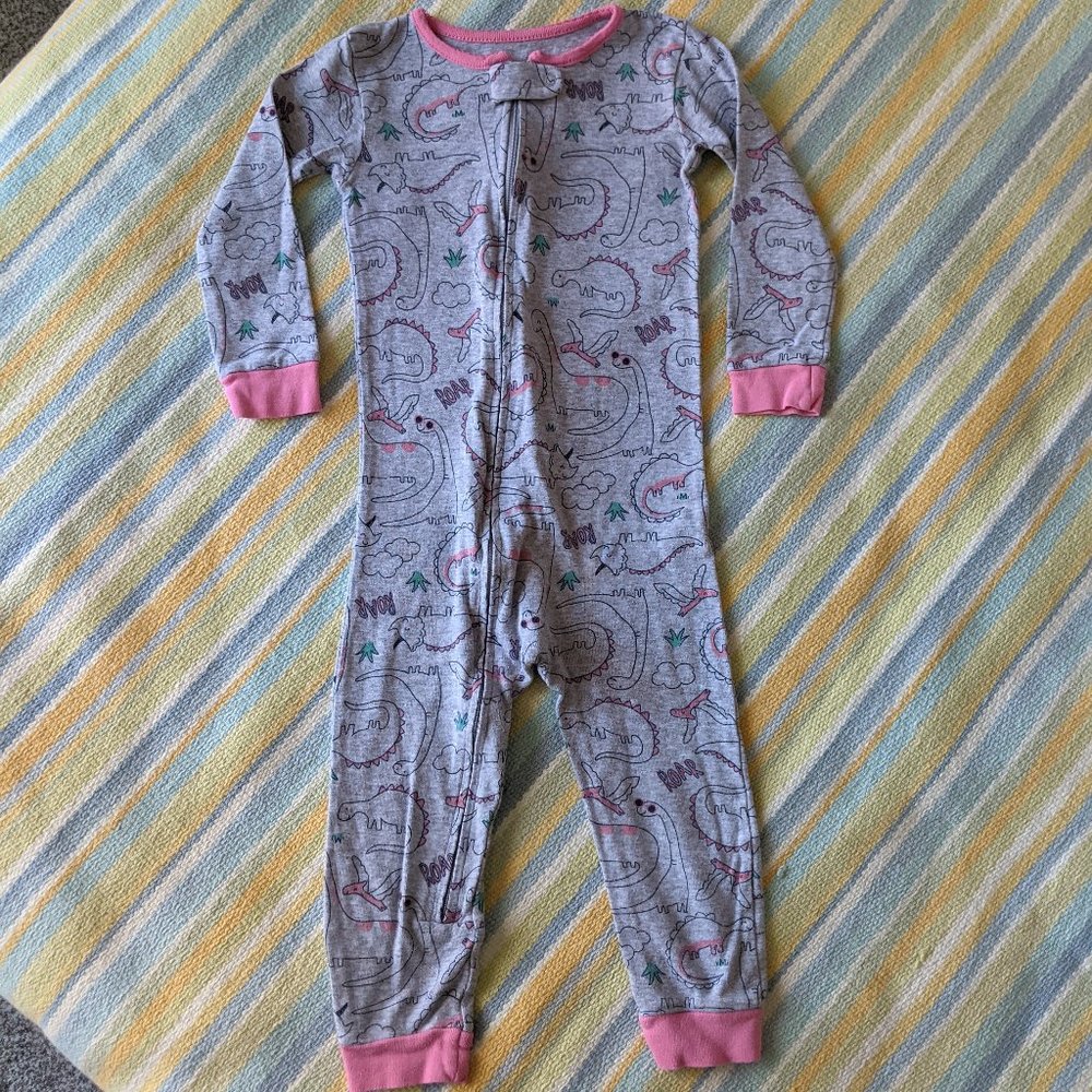 🛍️ BUNDLE ONLY | Carter's Dinosaur print knit footless PJs Pajamas 2T